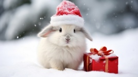 Christmas Bunny In Snow
