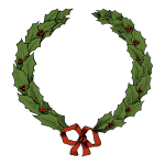 Christmas Holly Wreath Vintage