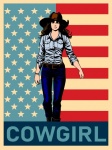 Cowgirl American Flag Poster