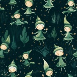 Elves Dancing Seamless Pattern