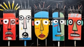 Faces And Masks à La Basquiat