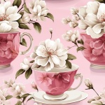 Floral Teacup Vinatge Pattern