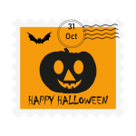 Halloween Pumpkin Stamp Postmark