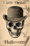 Halloween Vintage Skull Postcard