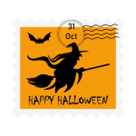 Halloween Witch Stamp Postmark