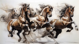 Horses In Action Sketches