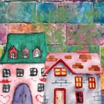 Watercolor Cottages Illustration