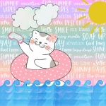 Summertime Cat In Ocean