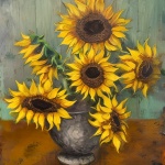 Still Life Sunflower In Vase