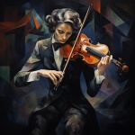 Woman Musician Playing Violin