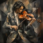 Woman Musician Playing Violin