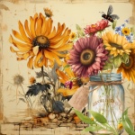 Mason Jar Sunflowers