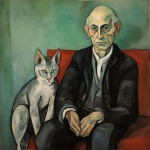 Man With A Cat Contemporary Art