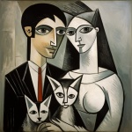 Couple With Cat Contemporary Art