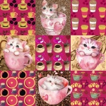 Coffee Cup Cat In Mug Pattern
