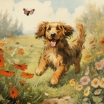 Dog Chasing Butterflies