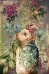 Vintage Mason Jar Of Flowers