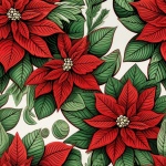 Seamless Red Poinsettia Pattern