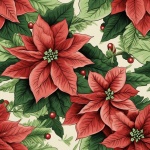 Seamless Red Poinsettia Pattern