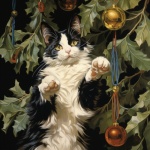 Christmas Cat And Baubles