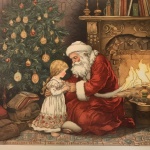 Vintage Santa Claus And Child