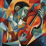 Black Jazz Musician And Violin