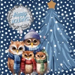 Christmas Owl Family