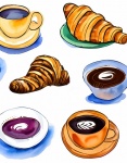 Coffee And Croissants Illustration