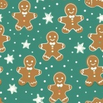Gingerbread Cookie Seamless Pattern