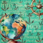 World Globe Nautical Poster