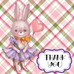 Cute Thank You Rabbit Illustration