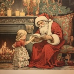 Santa Claus Reading To Little Girl