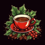 Christmas Coffee Illustration