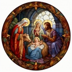 Christmas Nativity Stained Glass