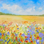 Watercolor Flower Field