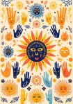 Retro Hippie Boho Sun Poster
