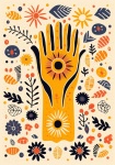 Retro Hippie Boho Hand Poster