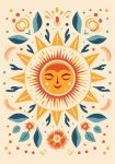 Hippie Retro Boho Sun Poster