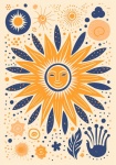 Hippie Boho Retro Sun Poster