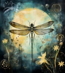Vintage Dragonfly Digital Illustrat