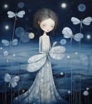 Girl With Dragonflies Art