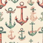 Nautical Anchor Seamless Pattern