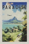 Island Paradise Retro Travel Poster