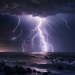 Lightning Thunderstorm Ocean Sea