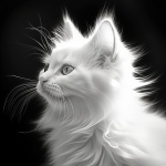 Monochrome Artistic Cat Character
