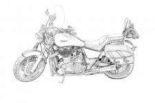 Motorcycle, Chopper, Triumph, Drawing