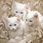 Plume Portraits Of Baby White Cats