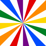Rainbow Starburst Pattern On White