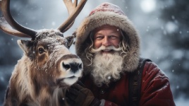Santa And His Reindeer