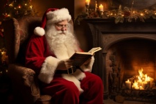 Santa Claus Reading Book